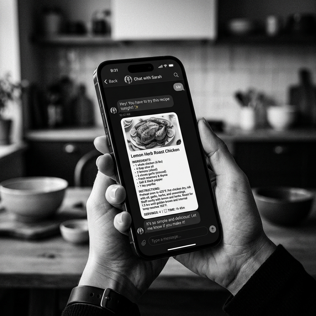 Social Feed und In-App Chat auf iPhone