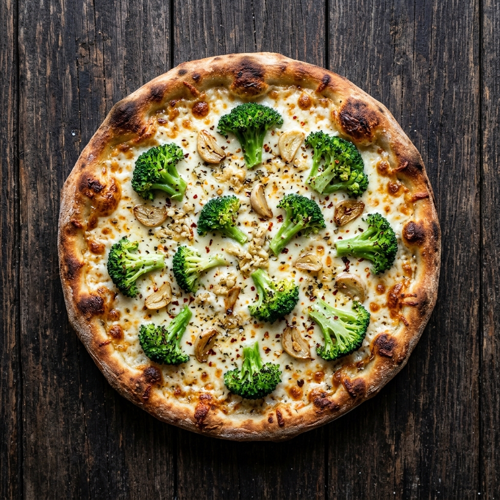 Brokkoli-Knoblauch-Pizza