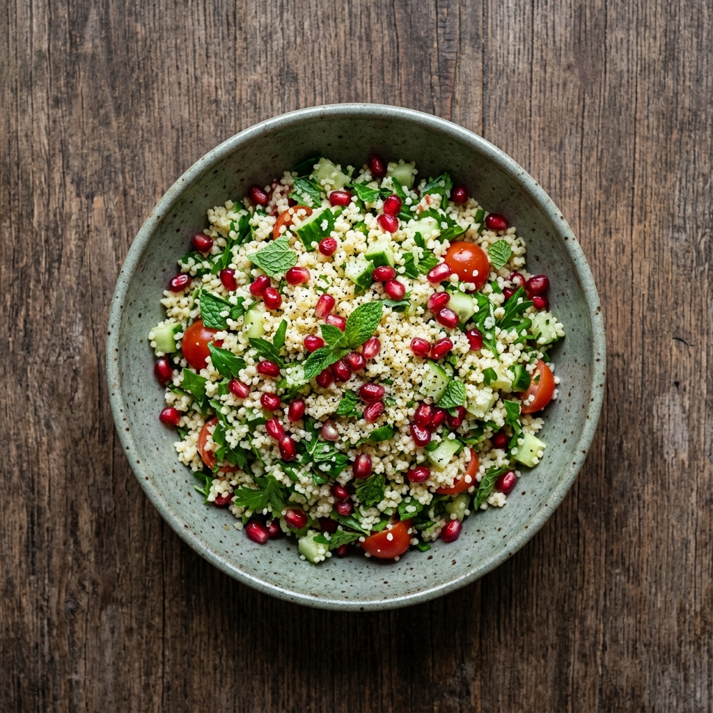 Couscous-Salat mit Minze und Granatapfel