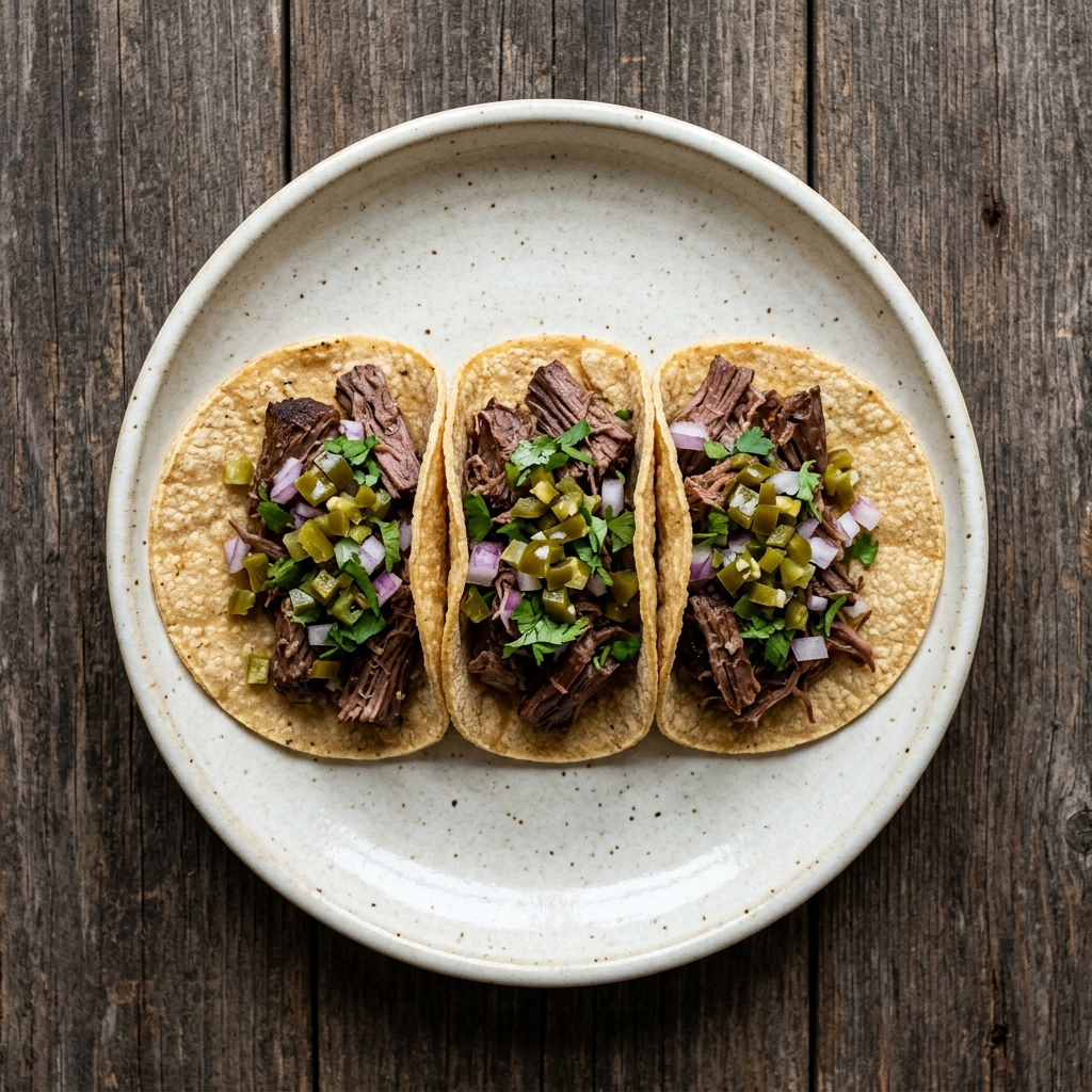 Jalapeño-Tacos mit Shoulder Pot Roast