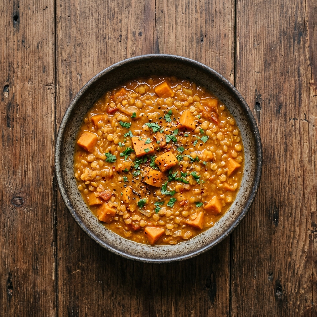 Rote Linsen-Curry mit Süßkartoffeln