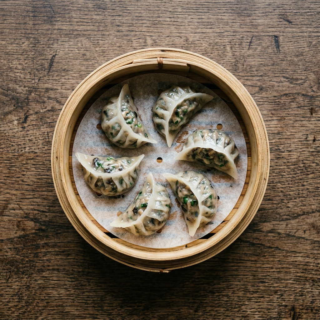 Schwarzwälder Pilz-Dim Sum mit Sojasauce